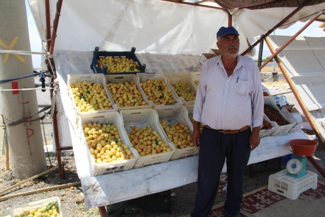 &Ccedil;ift&ccedil;iler kayısılarını satabilmek i&ccedil;in g&uuml;neşin altında ter d&ouml;k&uuml;yor