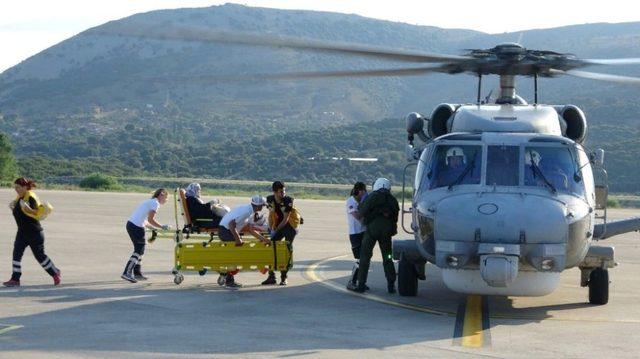 Kalp hastası askeri helikopterle Çanakkale’ye sevk edildi