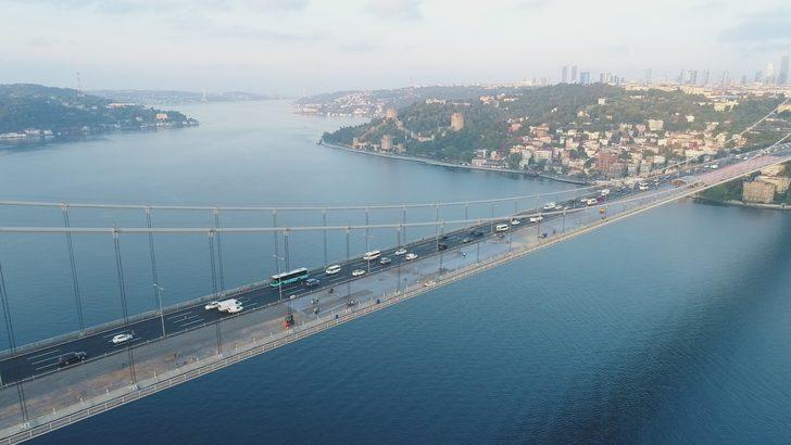 FSM Köprüsü'ndeki asfalt çalışmasında son durum havadan görüntülendi G3