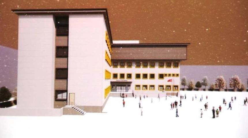 T&uuml;rk Kızılay İlkokulu inşaatı t&uuml;m hızı ile devam ediyor