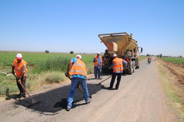 Şanlıurfa kırsalında yol onarım çalışmaları sürüyor