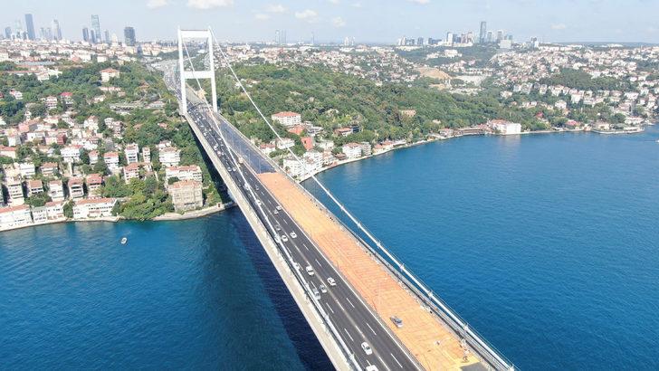 Fatih Sultan Mehmet köprüsünde sona yaklaşılıyor, son durum havadan görüntülendi