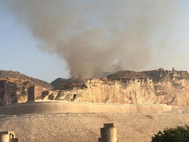 Hasankeyf'te yangın