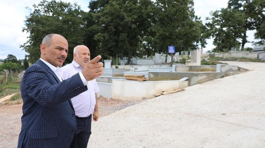 Başkan S&ouml;ğ&uuml;t&rsquo;ten İlimtepe mezarlığından inceleme