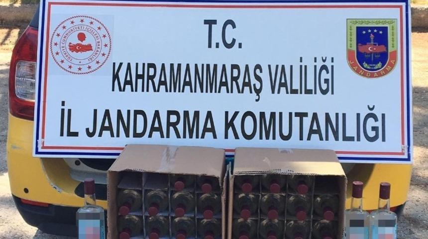 Kahramanmaraş&rsquo;ta 80 şişe ka&ccedil;ak i&ccedil;ki ele ge&ccedil;irildi