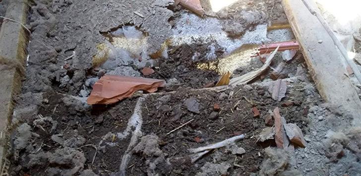 Burdur'da akılalmaz olay! Eve düşen buz kütlesi çatıyı deldi G3