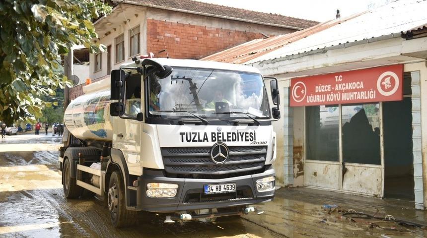 Tuzla Belediyesinden selden etkilenen k&ouml;ylere destek