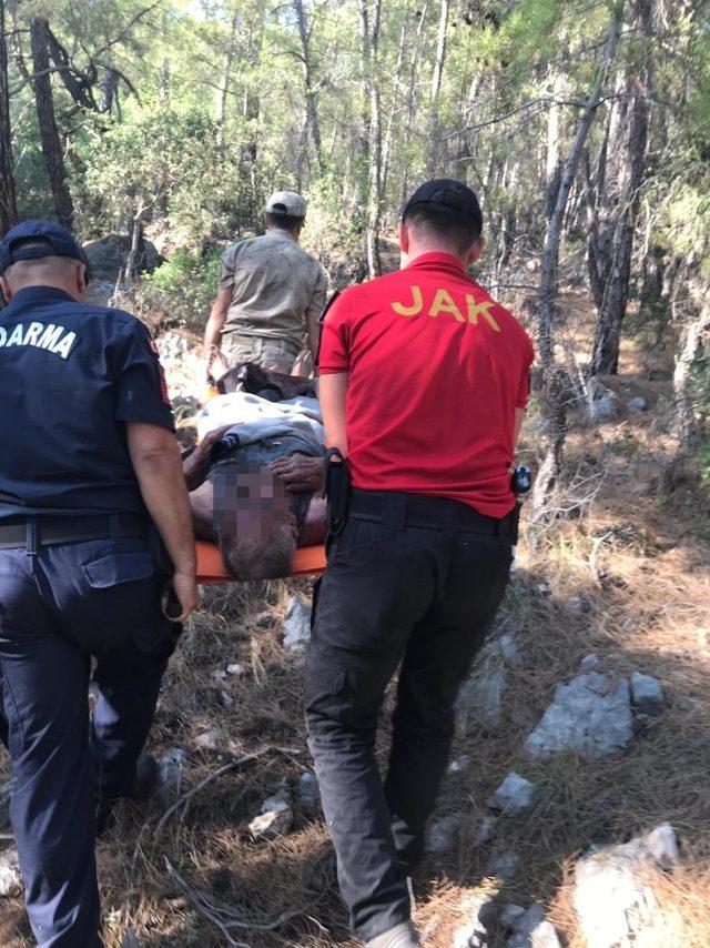 Ormanda kaybolup kayalıklardan düşen alzaymır hastasını jandarma kurtardı