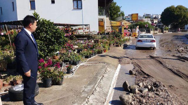 Bodrum içme suyu isale hattında patlama