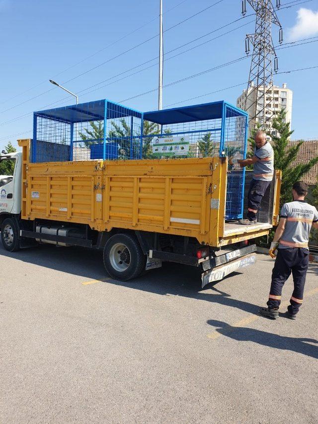 Gebze’de geri dönüşüm kafesleri yenilendi