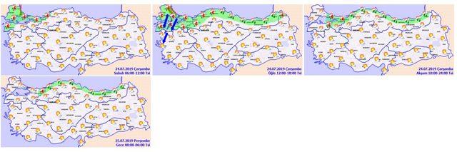 24 TEMMUZ CARSAMBA METEOROLJI HAVA DURUMU