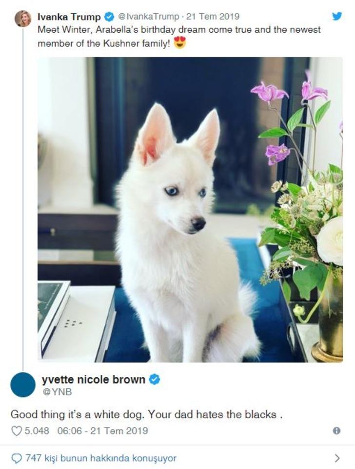 Trump'ın kızı köpeğinin resmini paylaştı, ortalık karıştı! G4