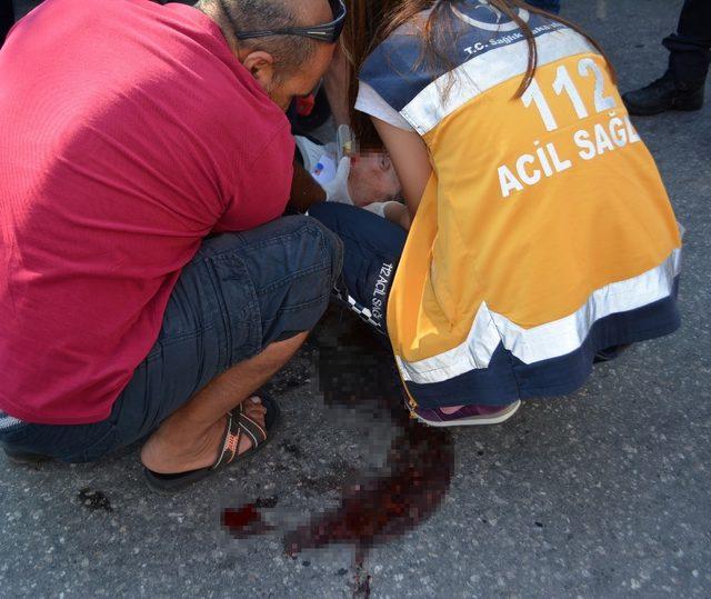 Vicdansız motosiklet sürücüsü yaşlı kadına çarpıp kaçtı