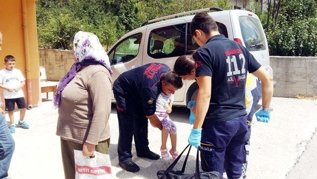 Ayağını mazgala sıkıştıran Masal’ı itfaiye kurtardı