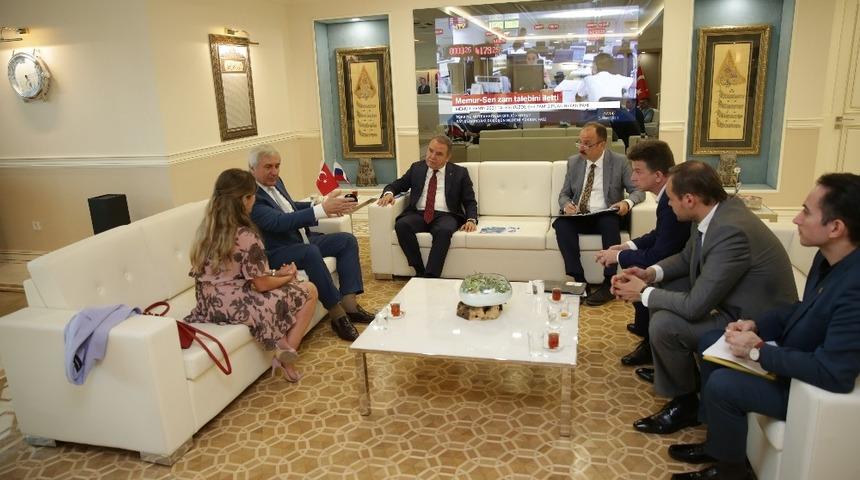 Rusya- T&uuml;rkiye İş Konseyi Başkan B&ouml;cek&rsquo;i ziyaret etti