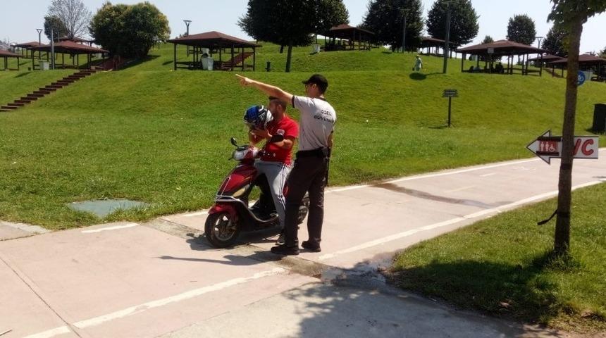 Motosikletlilerin girmesinin yasak olduğu Sekapark&rsquo;ta sıkı denetim