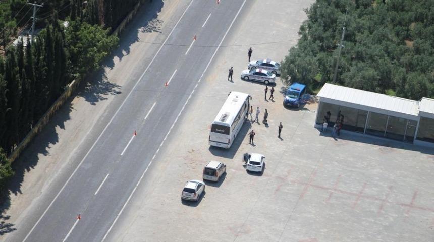 Bursa&rsquo;da jandarmadan helikopterli trafik denetimi