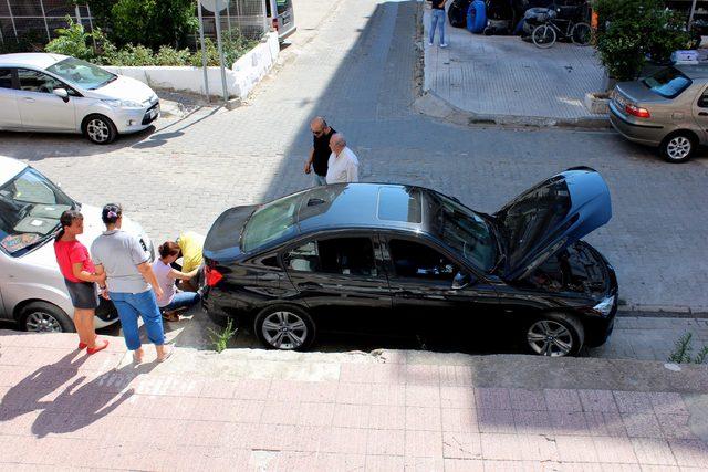 Yavru kedi lüks otomobilden çıkmadı