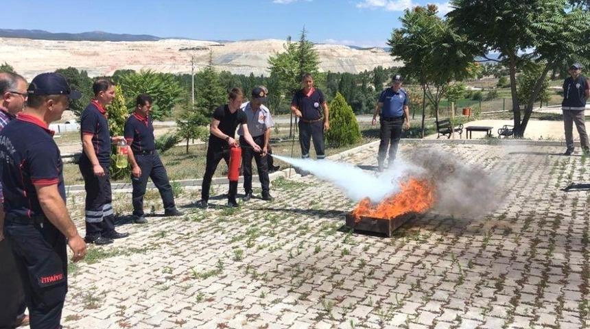 Hisarcık emniyet personeline yangın s&ouml;nd&uuml;rme eğitimi