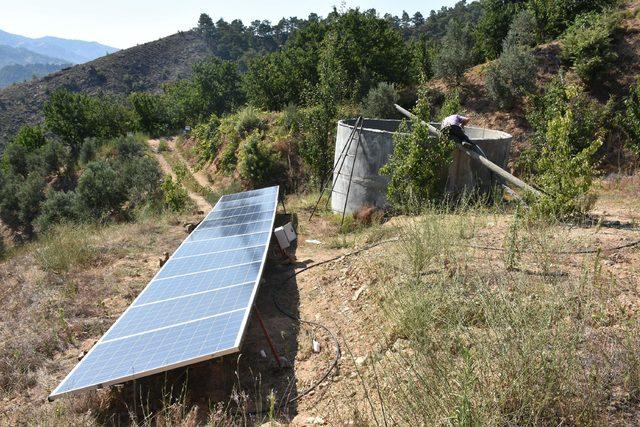 Kiraz bahçesinde kendi elektriğini üretiyor