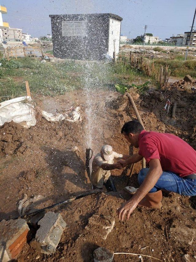 Su borusundaki arıza ekiplerin müdahalesi ile onarıldı