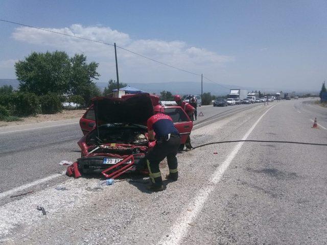 Denizli’de trafik kazası: 4 yaralı