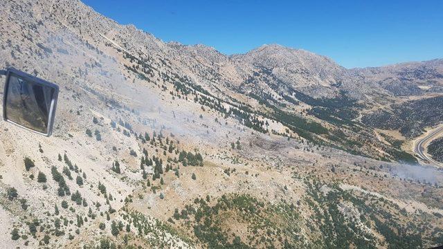 Kahramanmaraş’ta dağlık alanda çıkan yangın söndürüldü