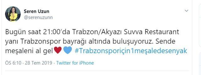 Trabzonspor bayrağının altında taraftarlardan meşale şov