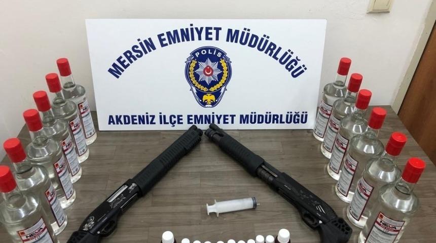 Mersin&rsquo;de ka&ccedil;ak sigara ve alkol operasyonları: 6 g&ouml;zaltı