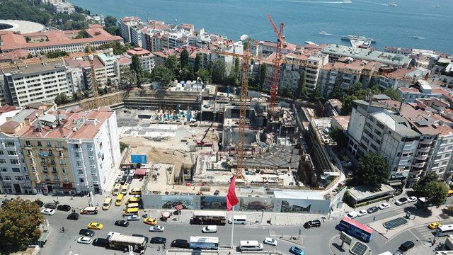 Taksim Camii ve AKM inşaatındaki son durum havadan fotoğraflandı