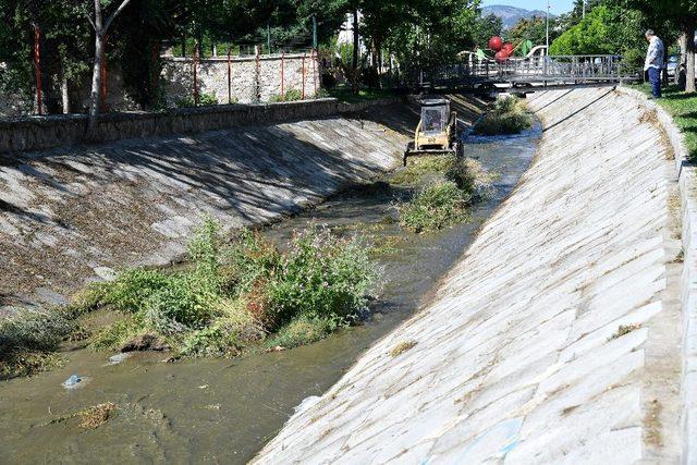 Isparta Belediyesinden kanal temizliği