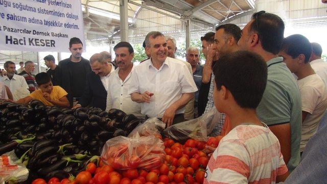 Şanlıurfa’da semt pazarlarında püskürtmeli serinlik