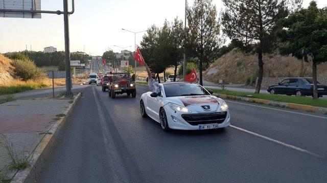 Sincik’te şehit polis için konvoy düzenlendi