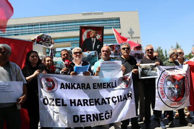 Emekli özel harekatçılardan Anayasa Mahkemesi önünde protesto