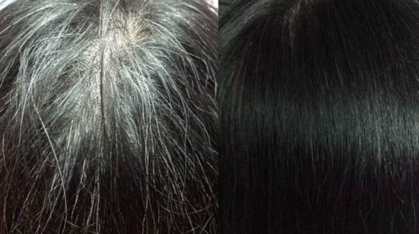 Sa&ccedil;larınızdaki beyazları kapatan en doğal y&ouml;ntem: Siyah &ccedil;ay maskesi