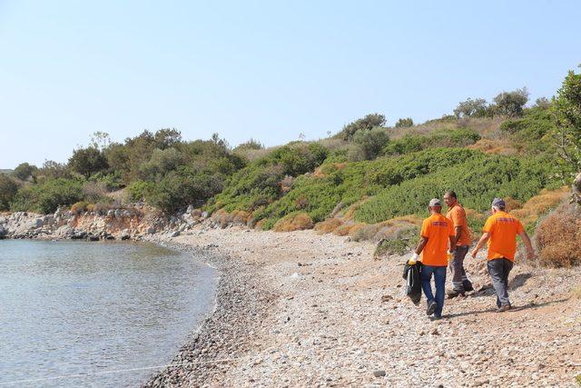 Hükümlülerden Bodrum sahillerinde temizlik