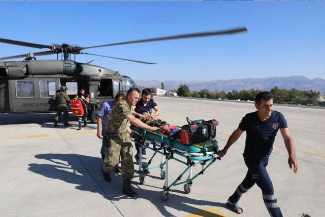 Yaralanan vatandaş TSK’nın helikopteriyle tahliye edildi