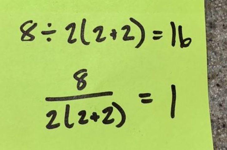 Çok basit bir matematik işlemi, sosyal medyayı ikiye böldü: Cevap 1 mi, 16 mı?  G2