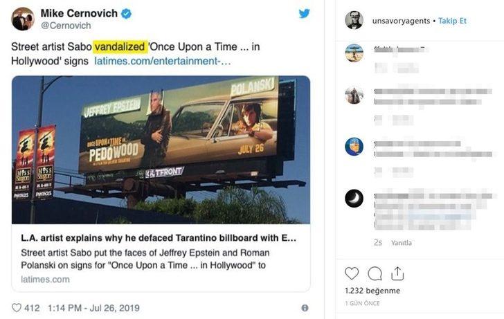 Sokak sanatçılarından Tarantino afişlerine müdahale G5