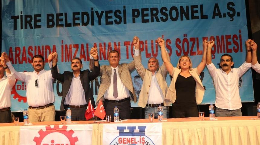 Tire Belediyesinde toplu s&ouml;zleşme sevinci