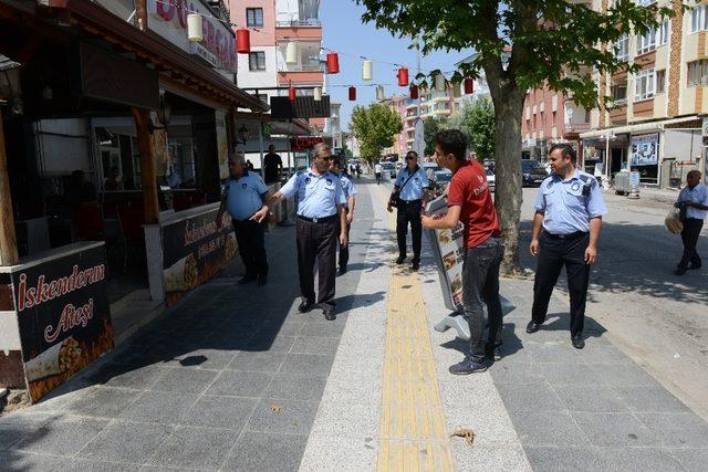 Kaldırım işgali denetimleri sürüyor