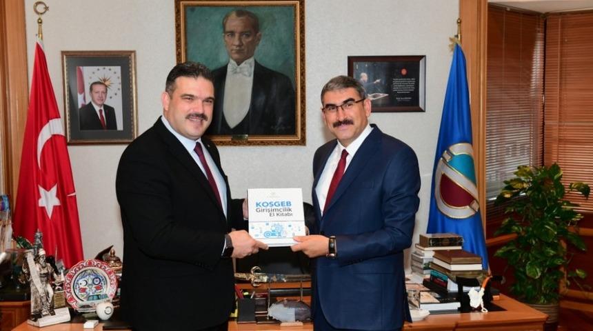 KOSGEB Başkanı Prof. Dr. Uzkurt&rsquo;tan Rekt&ouml;r &Ccedil;omaklı&rsquo;ya ziyaret