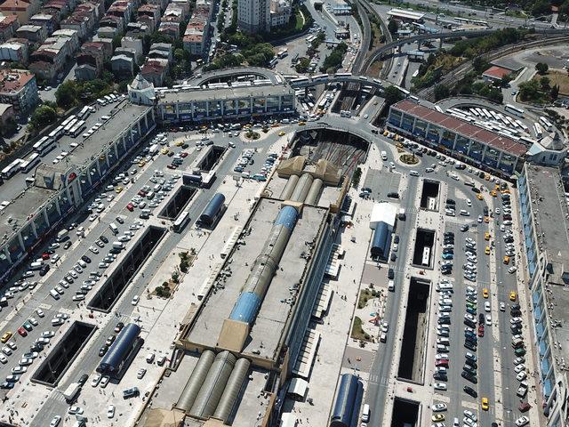 (Havadan fotoğraflarla) Otogarda bayram yoğunluğu