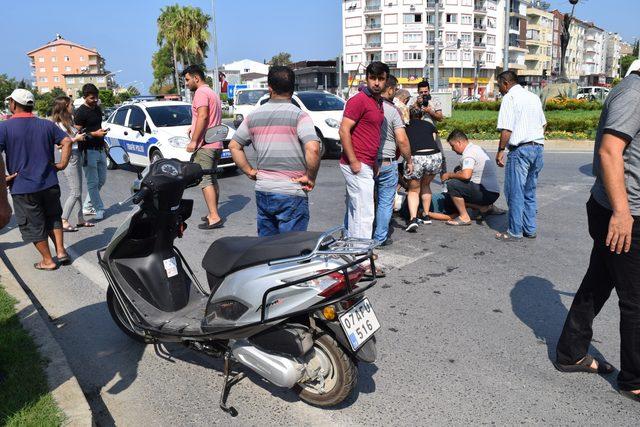 Yağ dökülen yolda motosiklet devrildi; kasksız sürücü yaralı