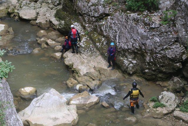 Doğa Sporları Festivali kapsamında kanyonlara giriş yapıldı