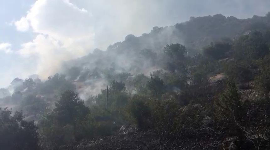 G&ouml;lbaşı&rsquo;nda ormanlık alan yandı