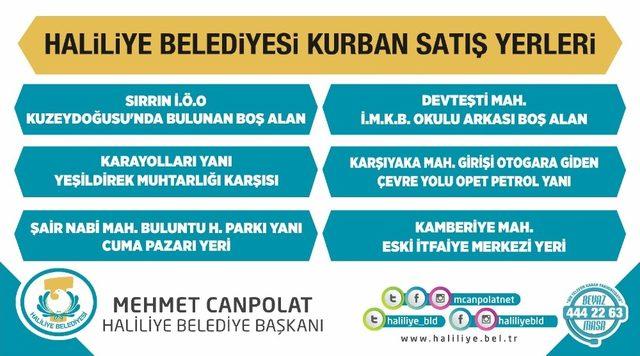 Haliliye’de kurban kesim ve satış yerleri belirlendi