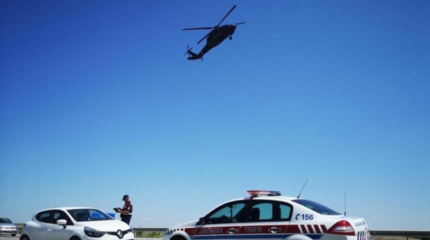 Jandarma trafikten helikopterli denetim