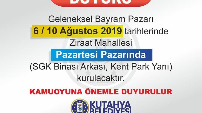 Bayram Pazarı, Ziraat Mahallesi’nde kurulacak