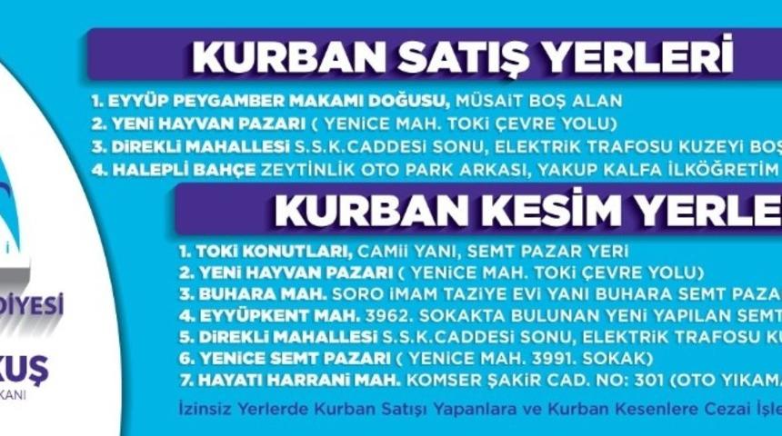 Eyyübiye’de kurban kesim ve satış yerleri belirlendi